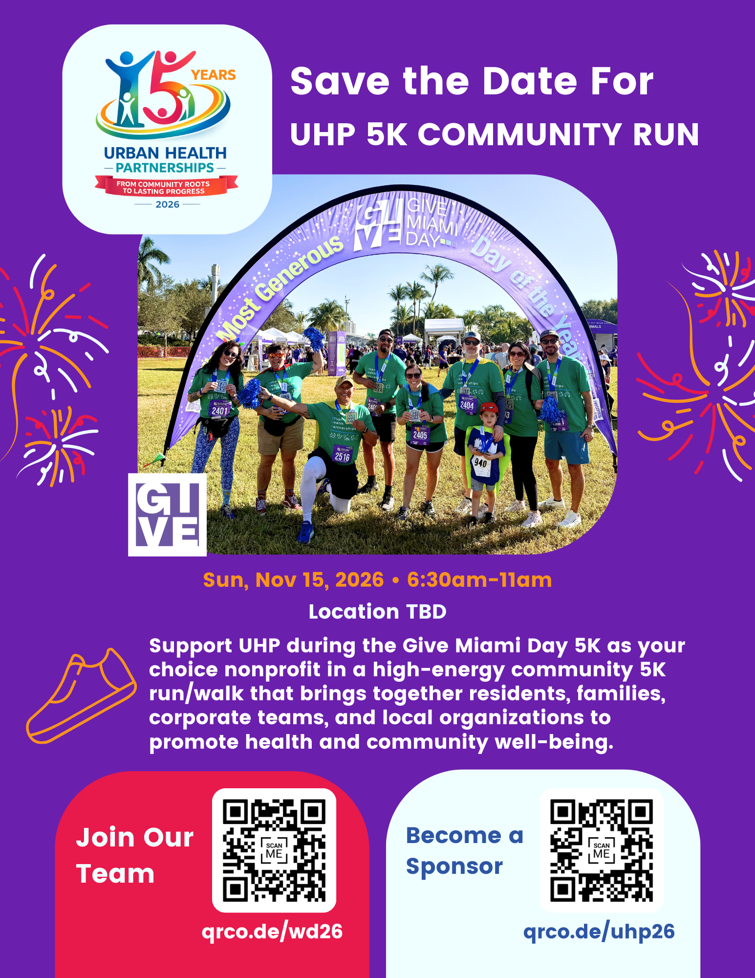 UHP 5K Community Run Save the Date flyer
