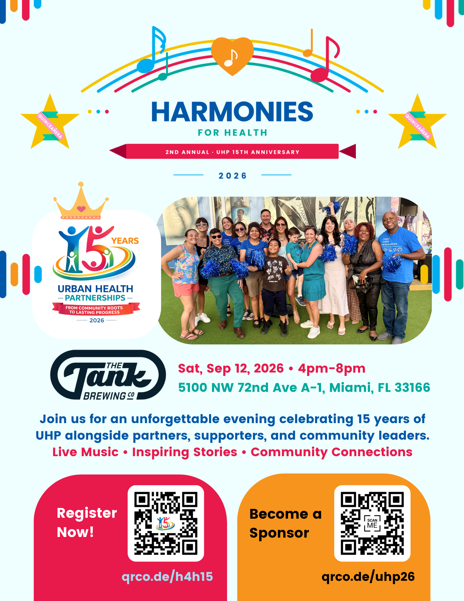 Harmonies for Health event flyer